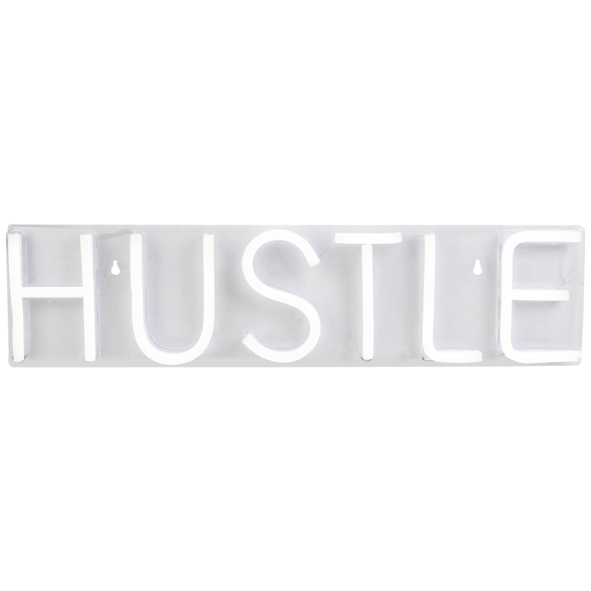 34337562 20 in. Neon Style Hustle LED Lighted Wall Sign, Bright White