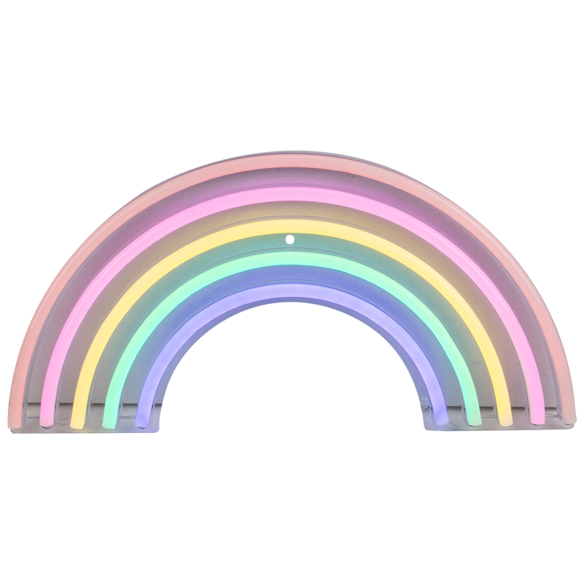 34337557 26 in. LED Lighted Neon Rainbow Window Silhouette Sign, Multi-Colored