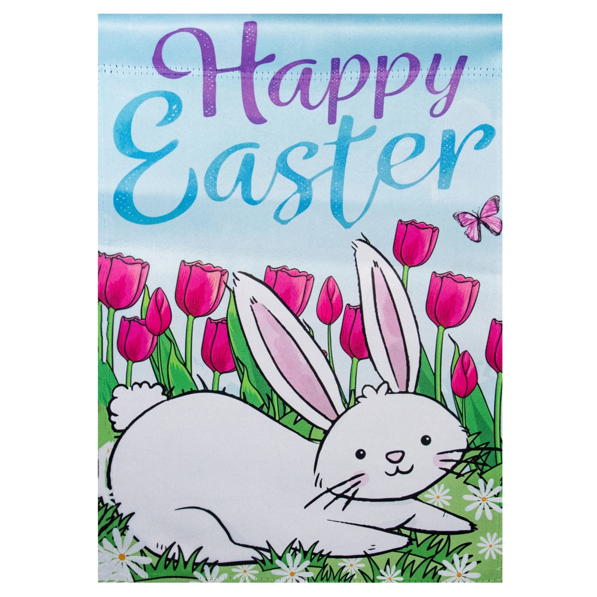 Happy Easter Bunny Outdoor Garden Flag - 12.5 x 18 in.