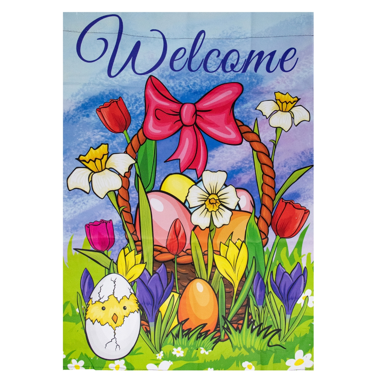 Welcome Easter Basket Outdoor House Flag - 28 x 40 in.