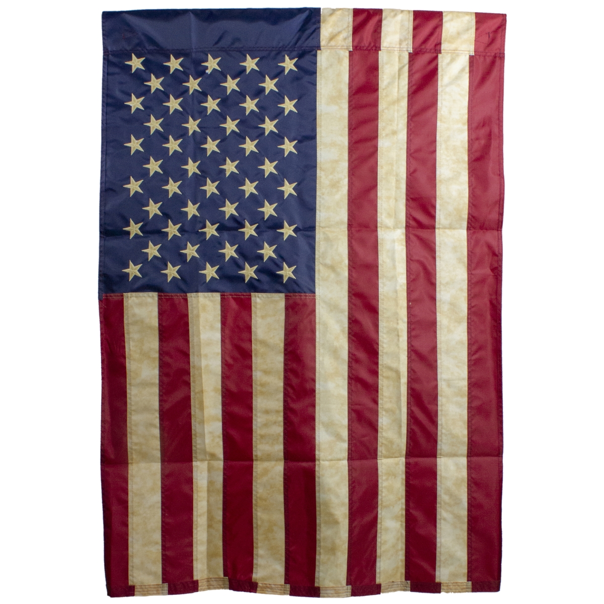 Embroidered Tea-Stained American House Flag - 28 x 40 in.
