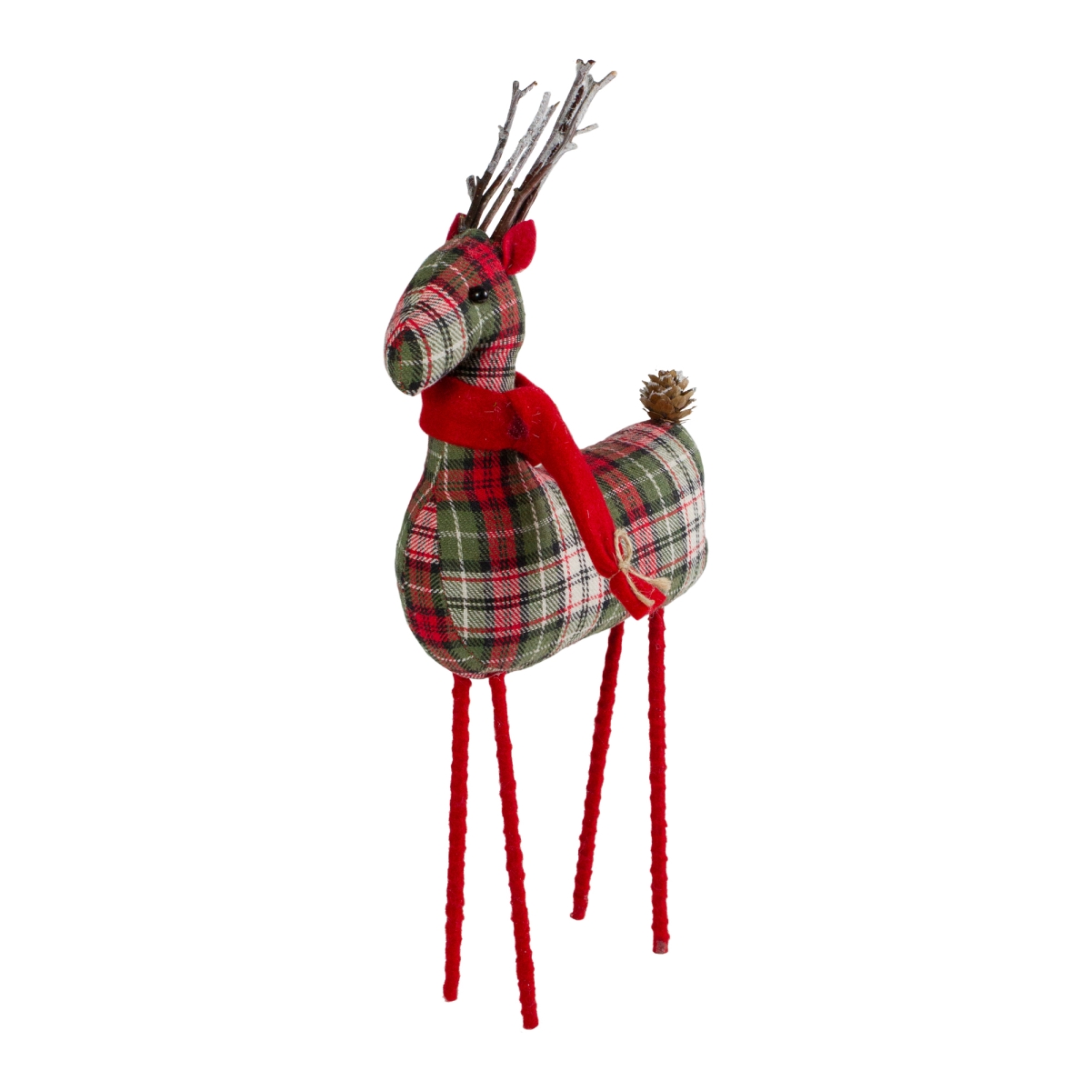 34302447 17 in. Plaid Standing Reindeer Christmas Figurine, Red & Green -  NorthLight