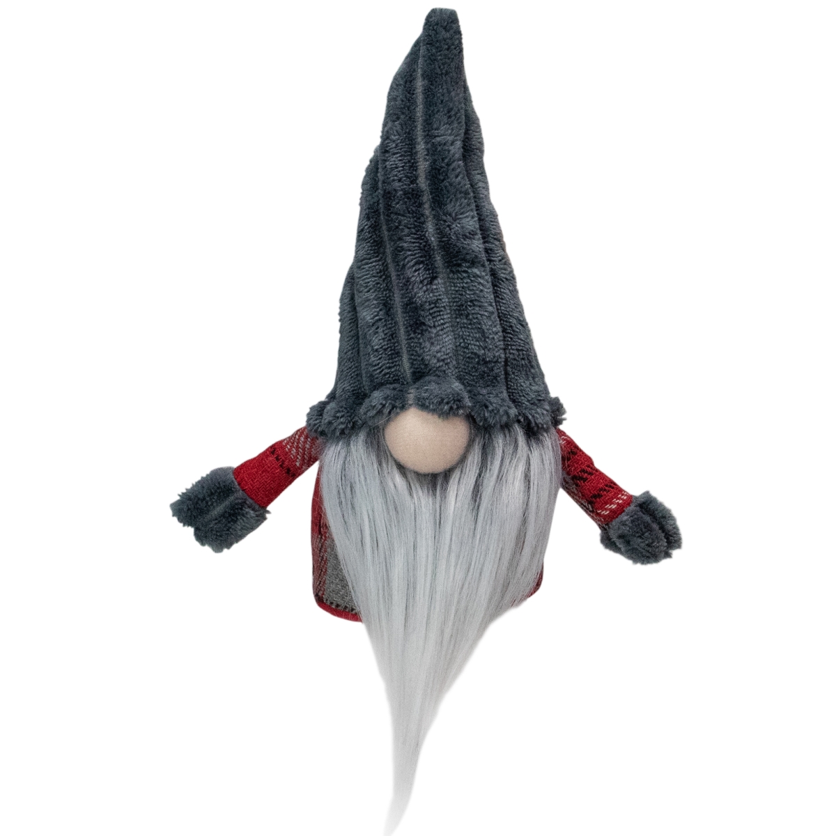 Picture of Northlight 34313228 9 in. Plaid Standing Christmas Tabletop Gnome&#44; Red & Gray