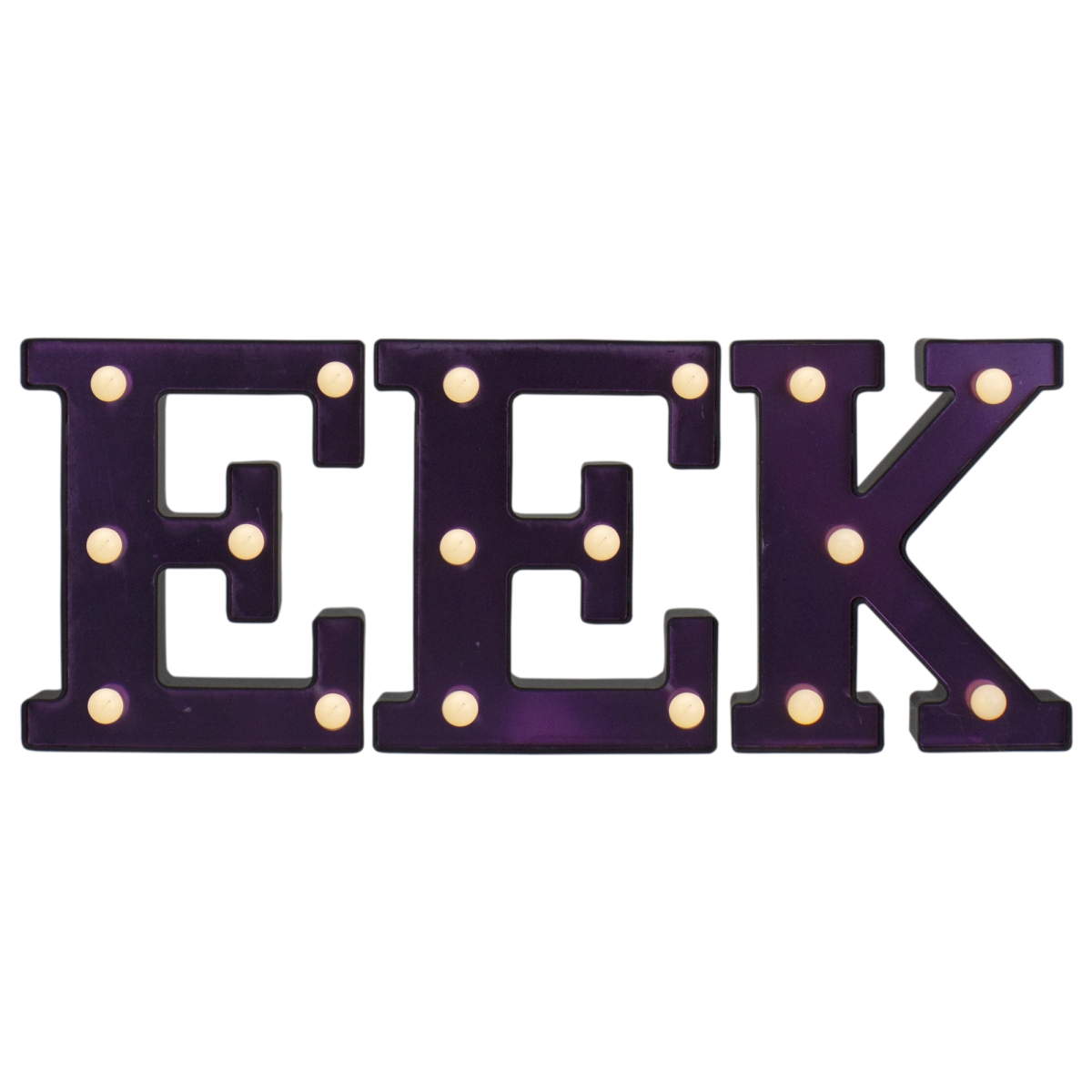 Battery Operated LED Lighted EEK Halloween Marquee Wall Sign, Black & Purple