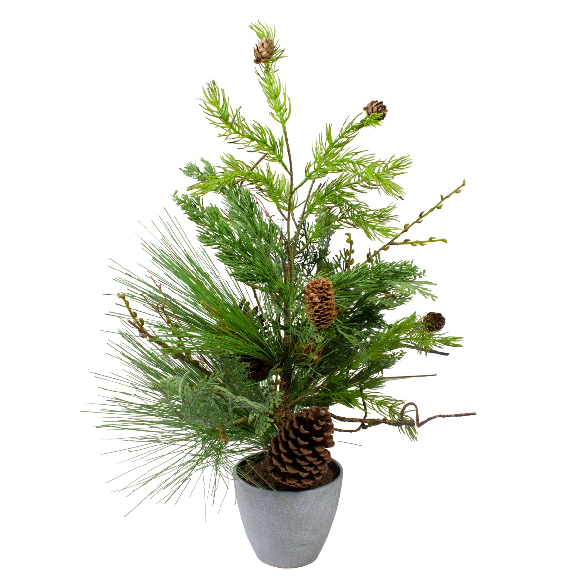 2 ft. Potted Mixed Pine Cedar & Twig Artificial Christmas Tree - Unlit