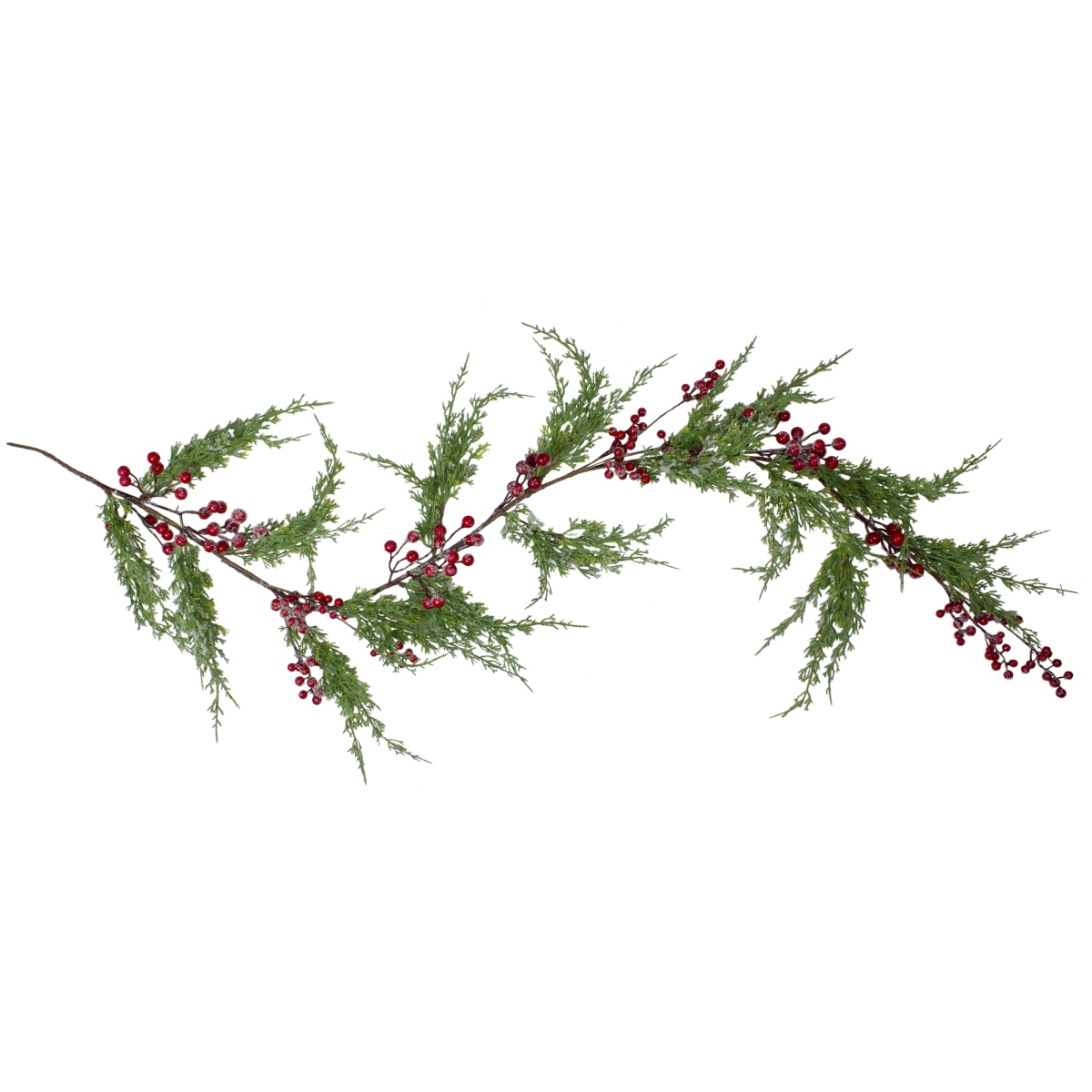 34316654 5 ft. x 8 in. Berry Artificial Christmas Garland, Frosted Red - Unlit