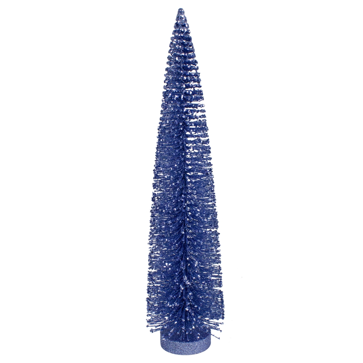14 in. Glitter Sisal Bottle Brush Christmas Tree, Blue