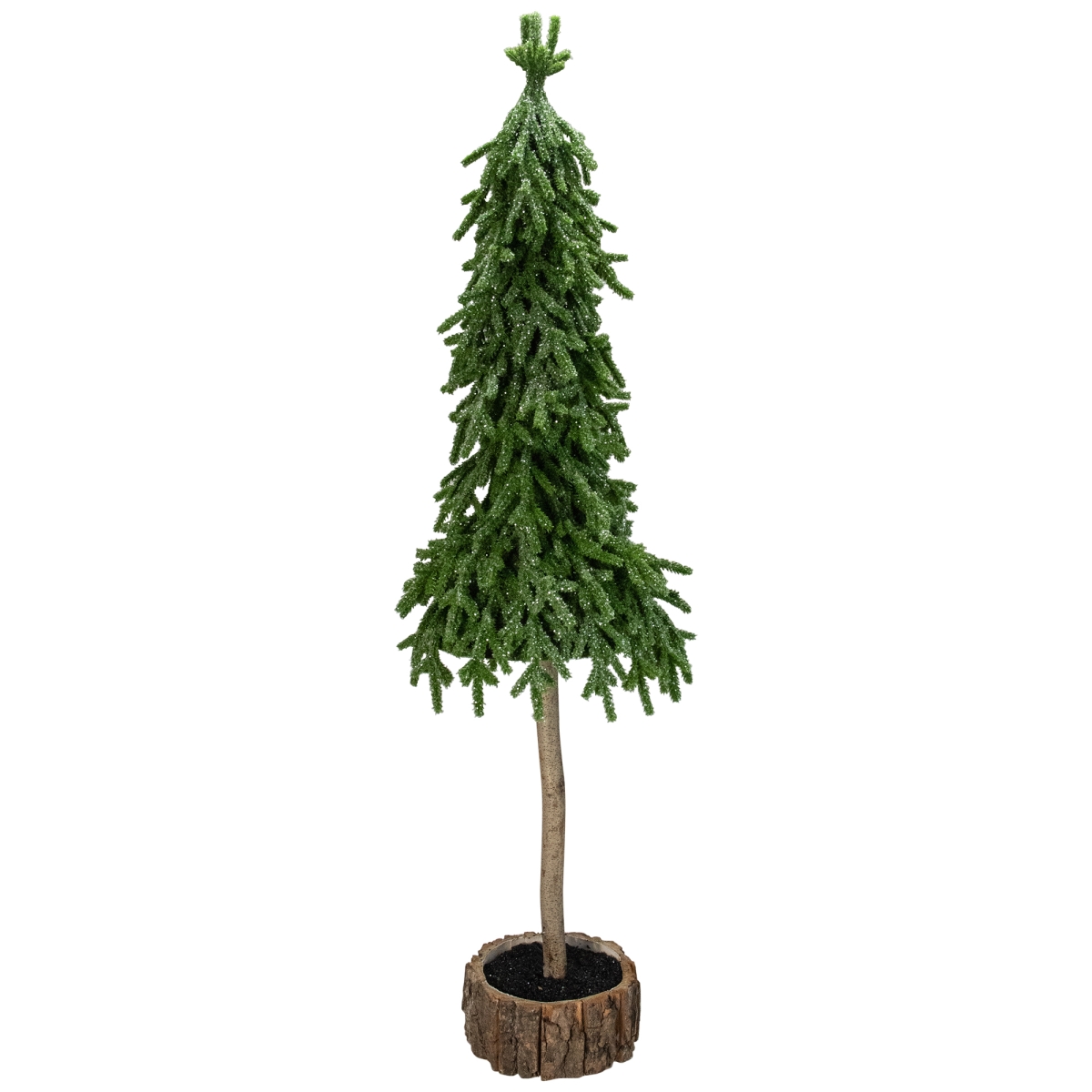 29.5 in. Downswept Iced Artificial Christmas Tree Wood Base - Unlit
