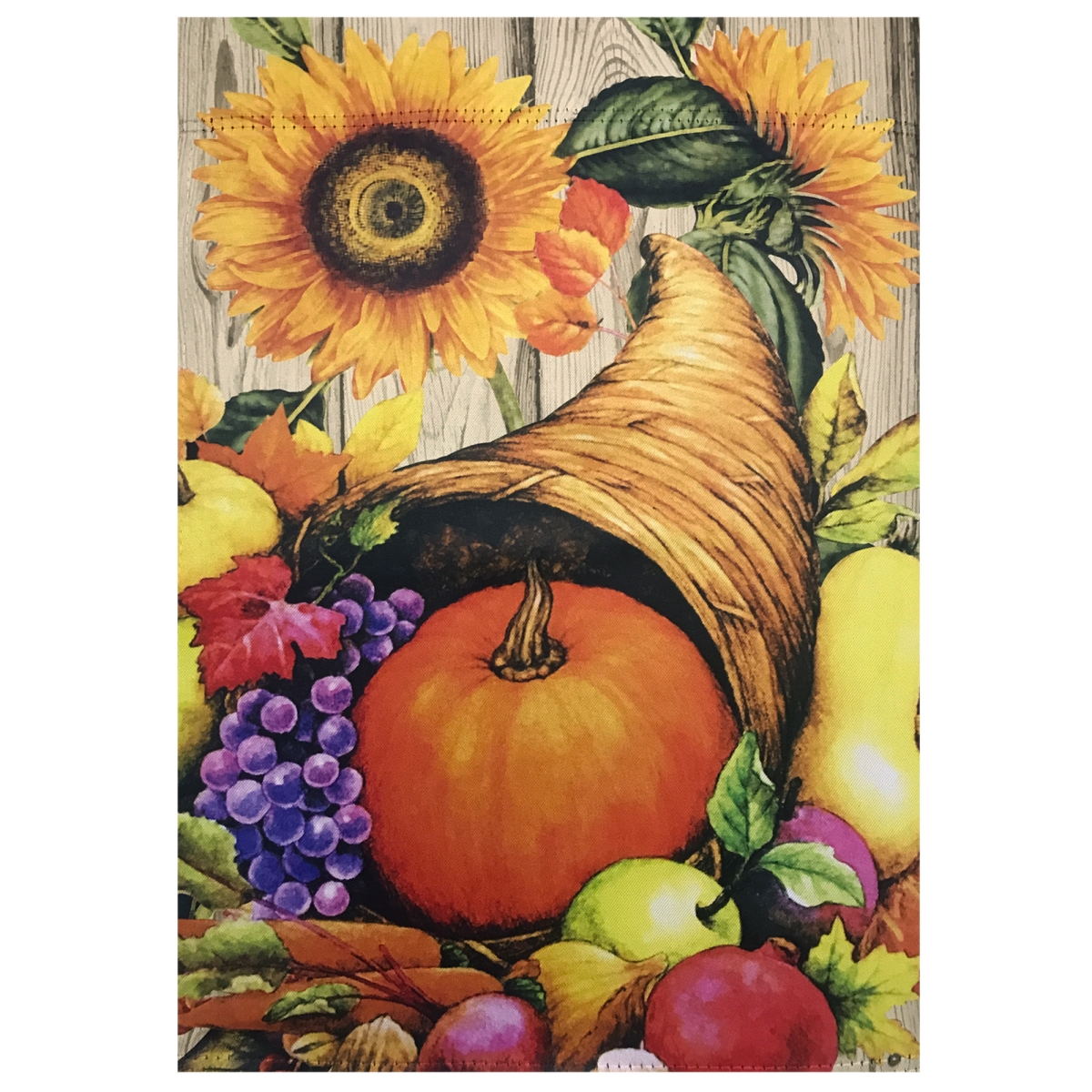 12.5 x 18 in. Cornucopia & Flowers Autumn Harvest Flag