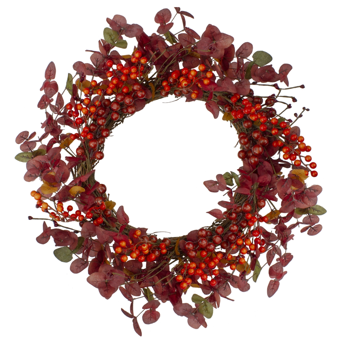 24 in. Berries Artificial Christmas Wreath, Red - Unlit