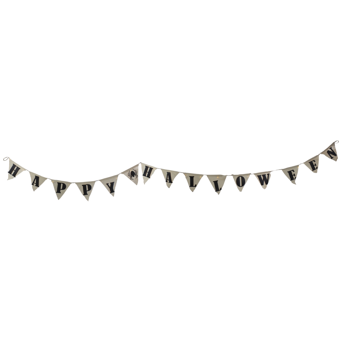 Picture of NorthLight 34289214 18.75 in. LED Triangle Happy Halloween Banner, White