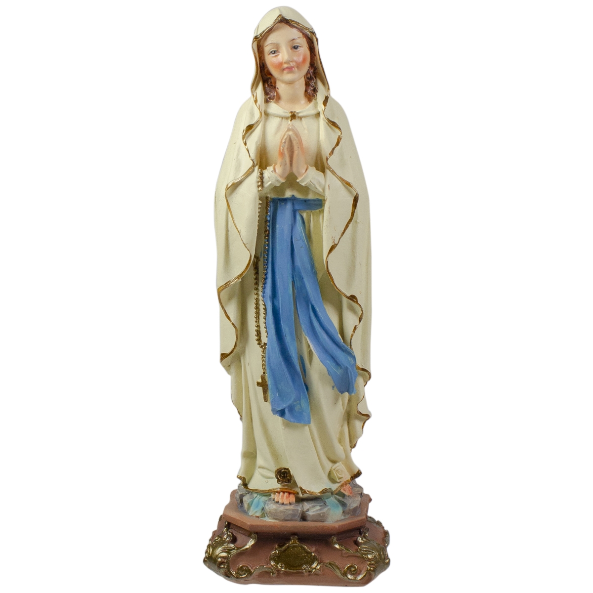Picture of NorthLight 34338752 12.5 in. Our Lady of Lourdes Polyresin Tabletop Figurine&#44; White & Blue