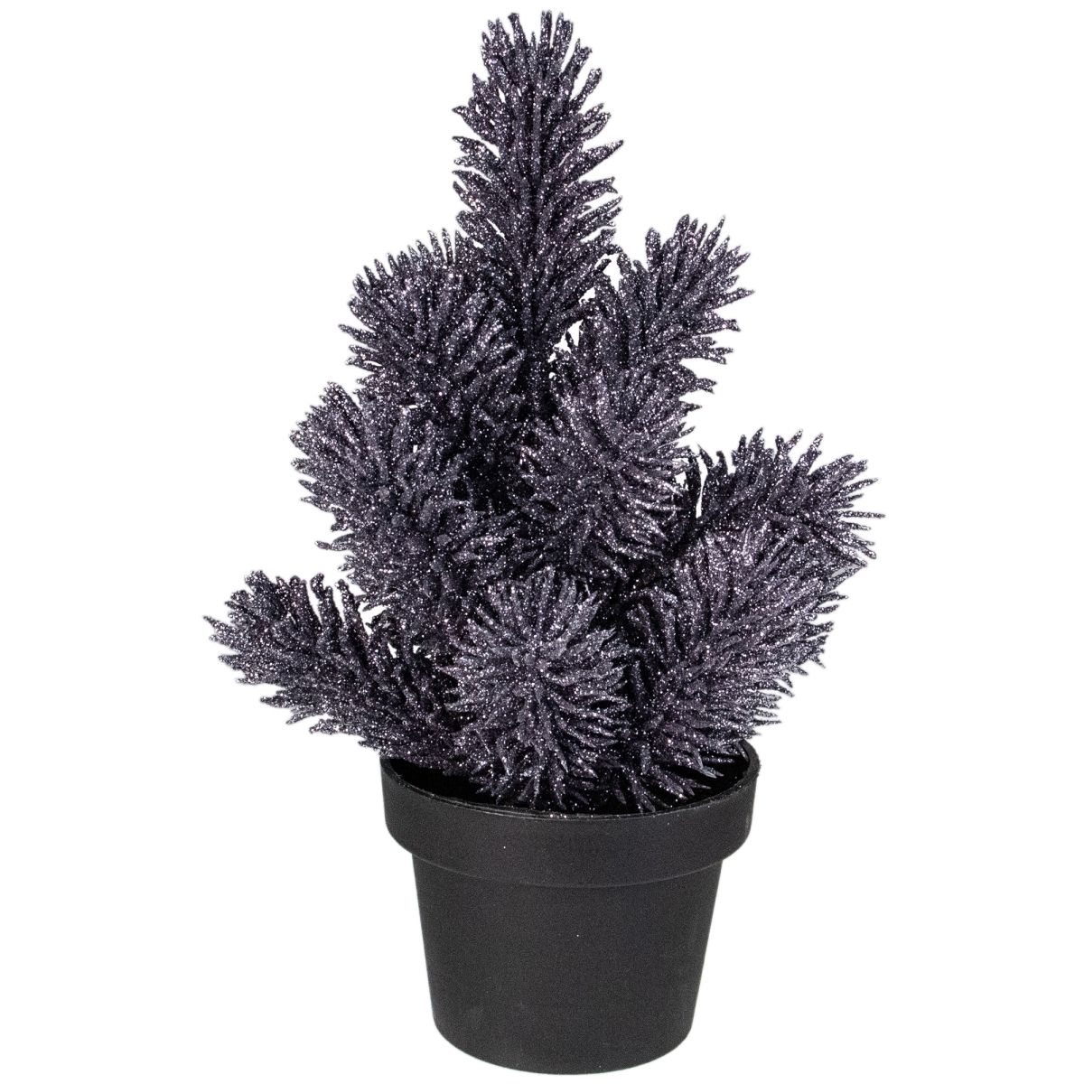 8.5 x 5 in. Gray Potted Glittered Artificial Mini Pine Christmas Tree - Unlit