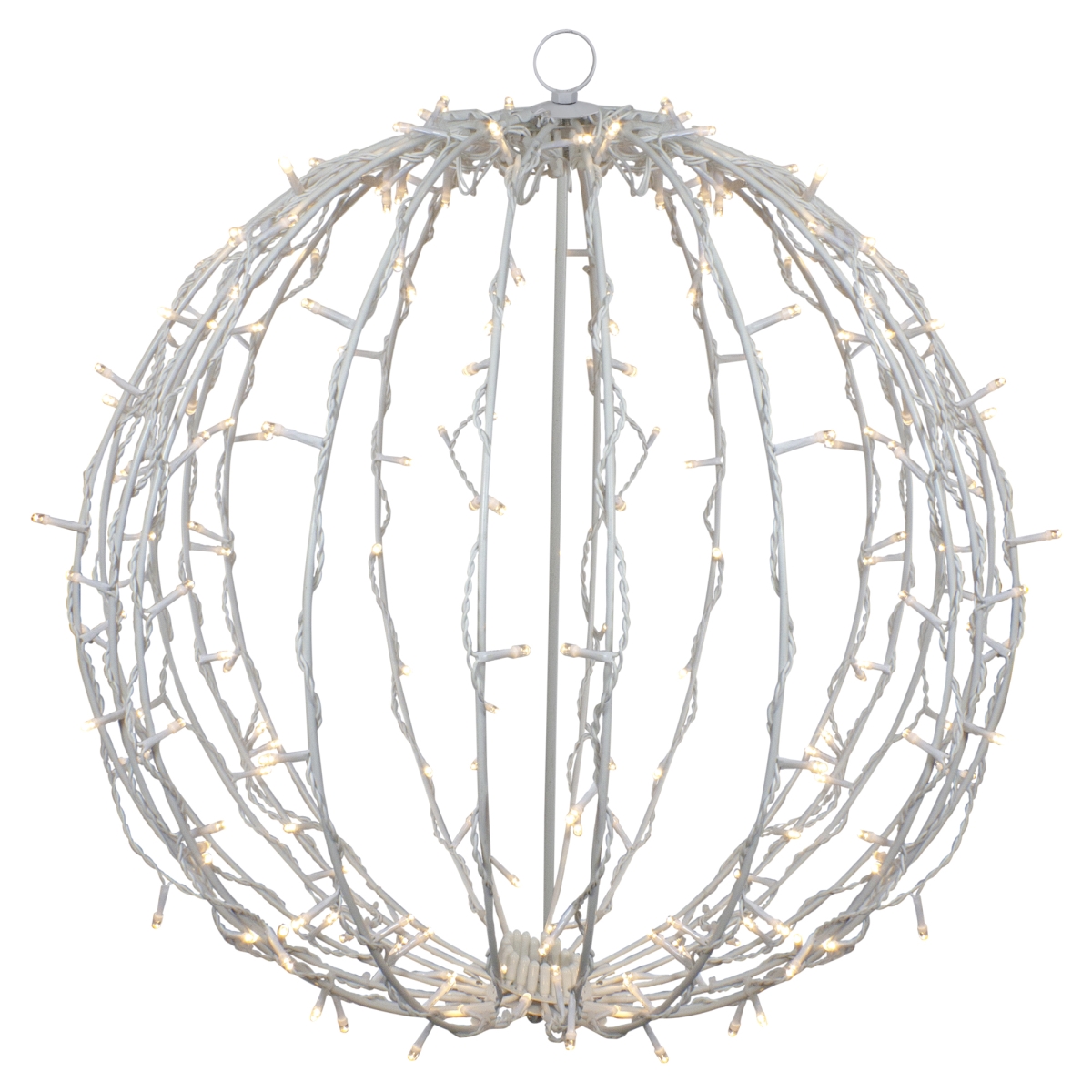 23 x 20 in. LED Lighted Christmas Hanging Ball Decoration, Warm White Lights