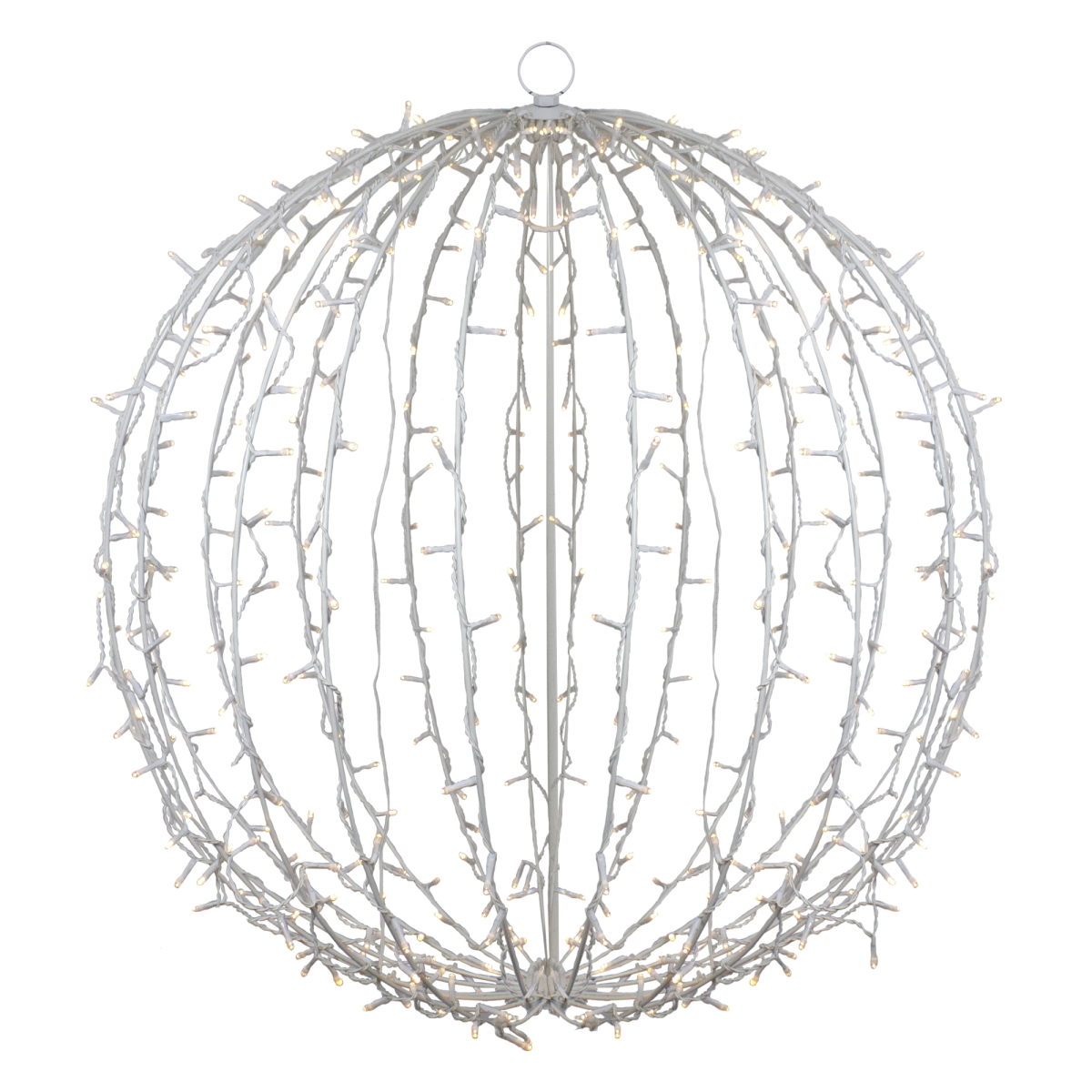34 x 30 in. LED Lighted Christmas Hanging Ball Decoration, Warm White Lights