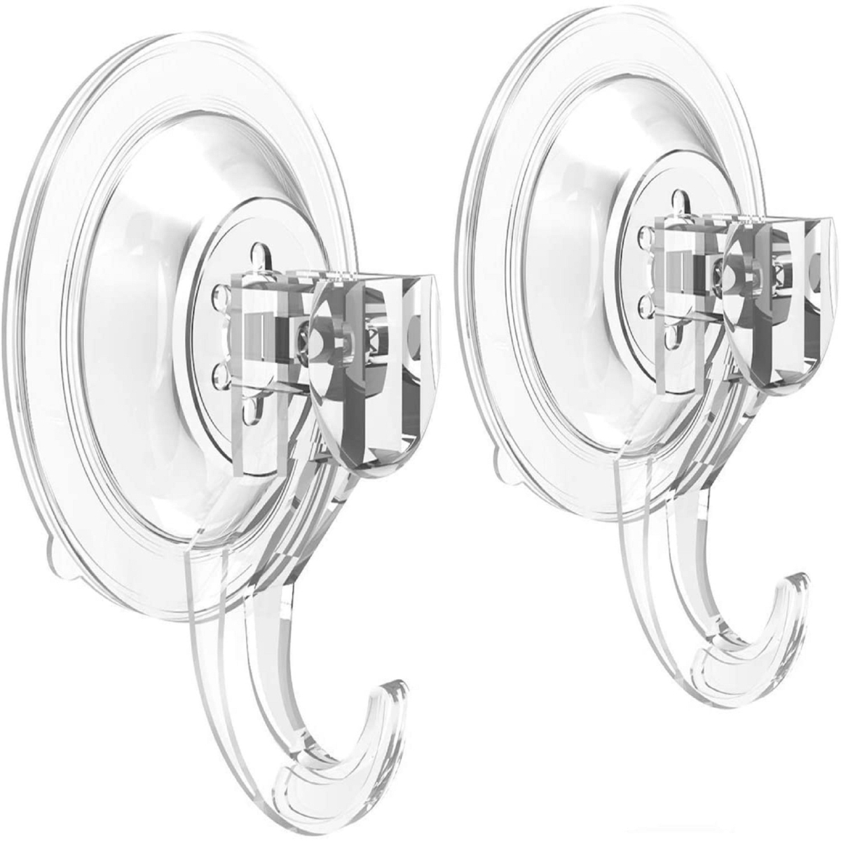 3 in. Clear Suction Cups with Hooks, Pack of 2