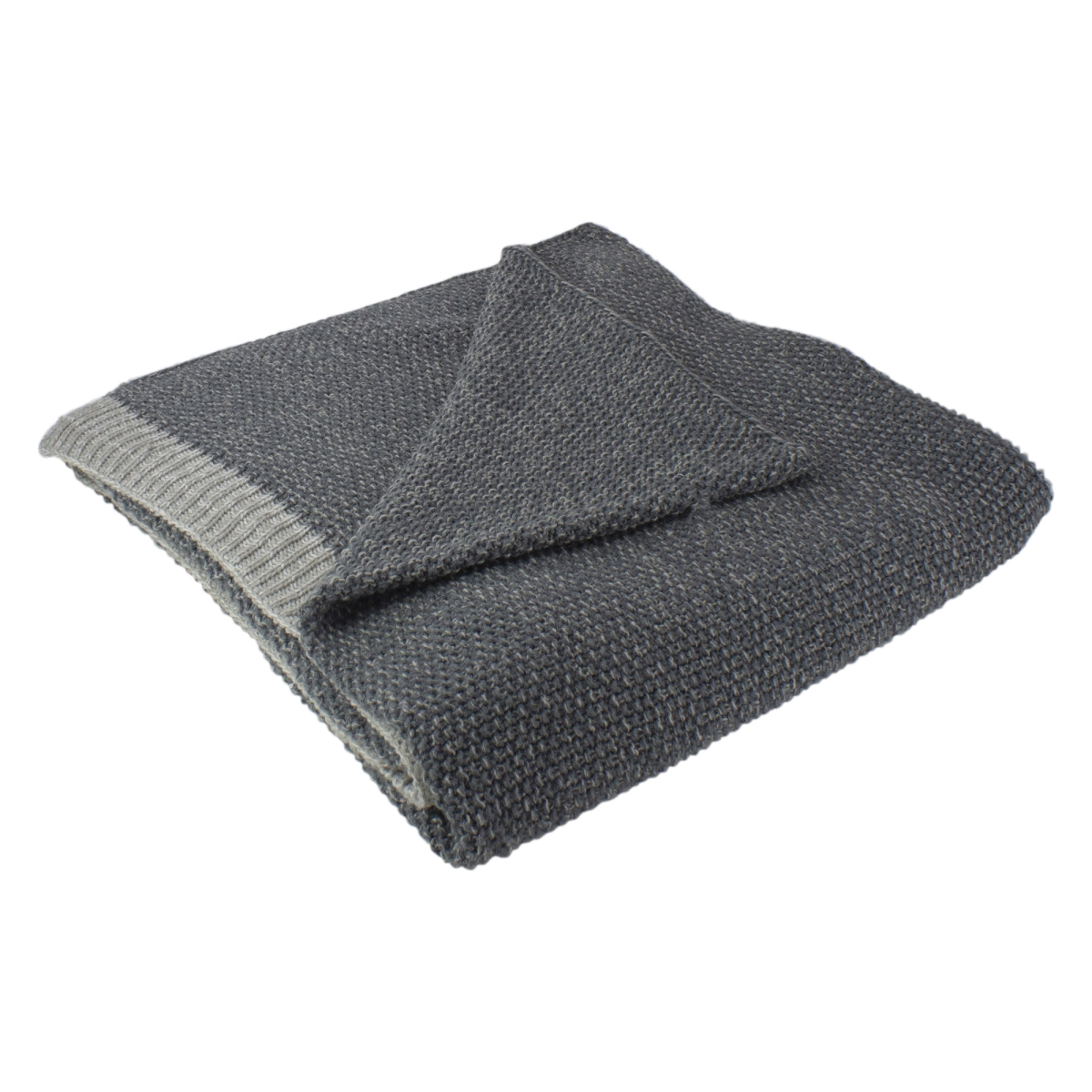 34314919 50 x 60 in. Knit Rectangular Throw Blanket, Gray