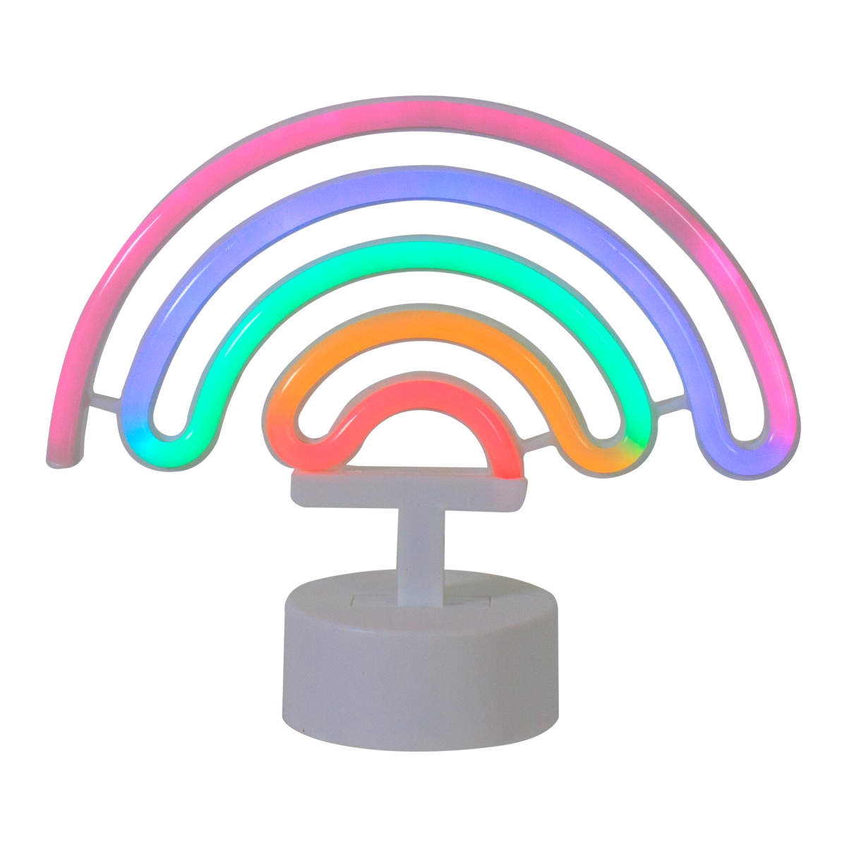 34337554 8 in. Battery Operated Neon Style LED Multi-Colored Rainbow Table Light