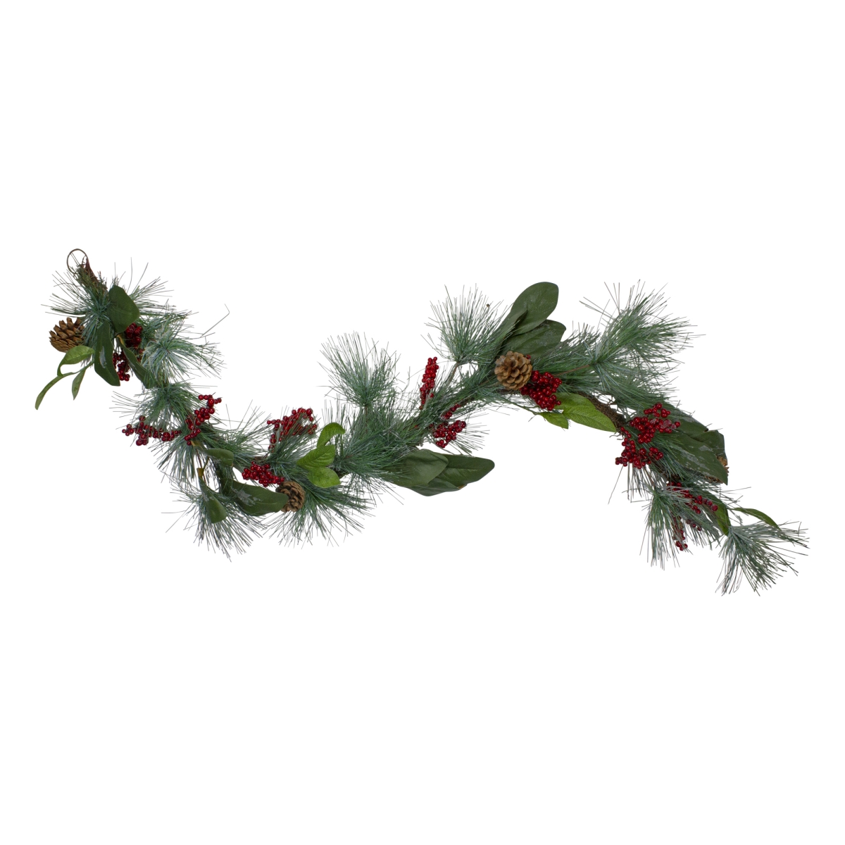 6 ft. Leaves Berry & Pine Needle Artificial Christmas Garland - Unlit