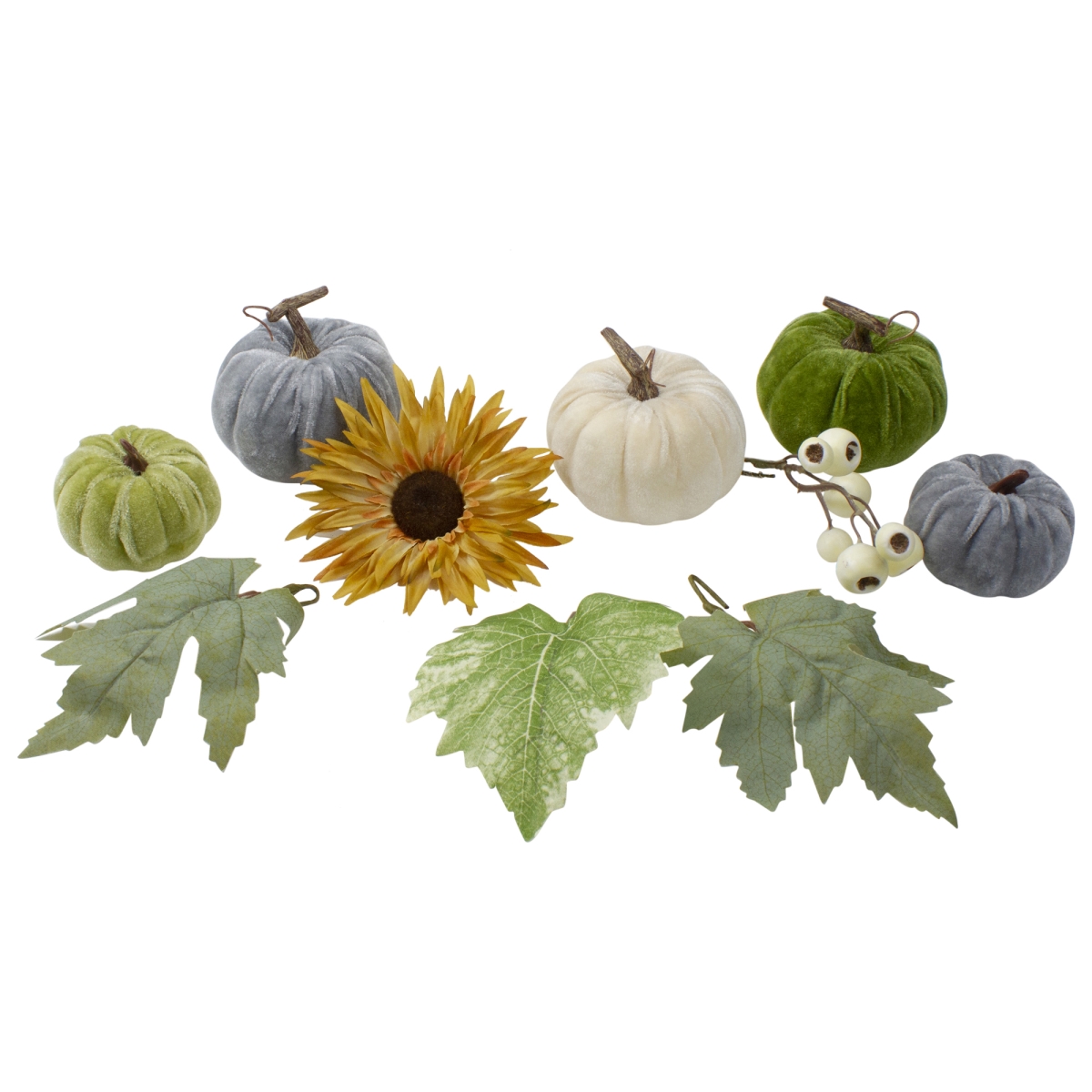 Picture of Northlight 34315242 Pumpkins Berries Flowers & Leaves Thanksgiving Decor Set - Set of 10