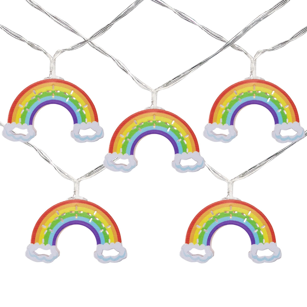 3.25 ft. Clear Wire LED Warm White Rainbow Christmas Light - 10 Count