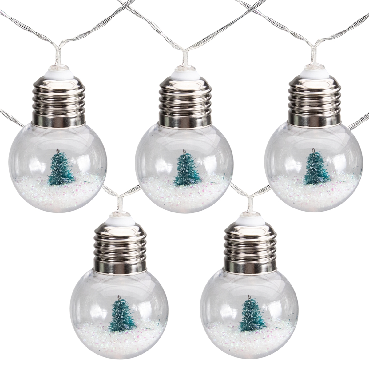 34318894 3.25 ft. Clear Wire Battery Operated LED Warm White Bulb with Tree Christmas Light - 10 Count