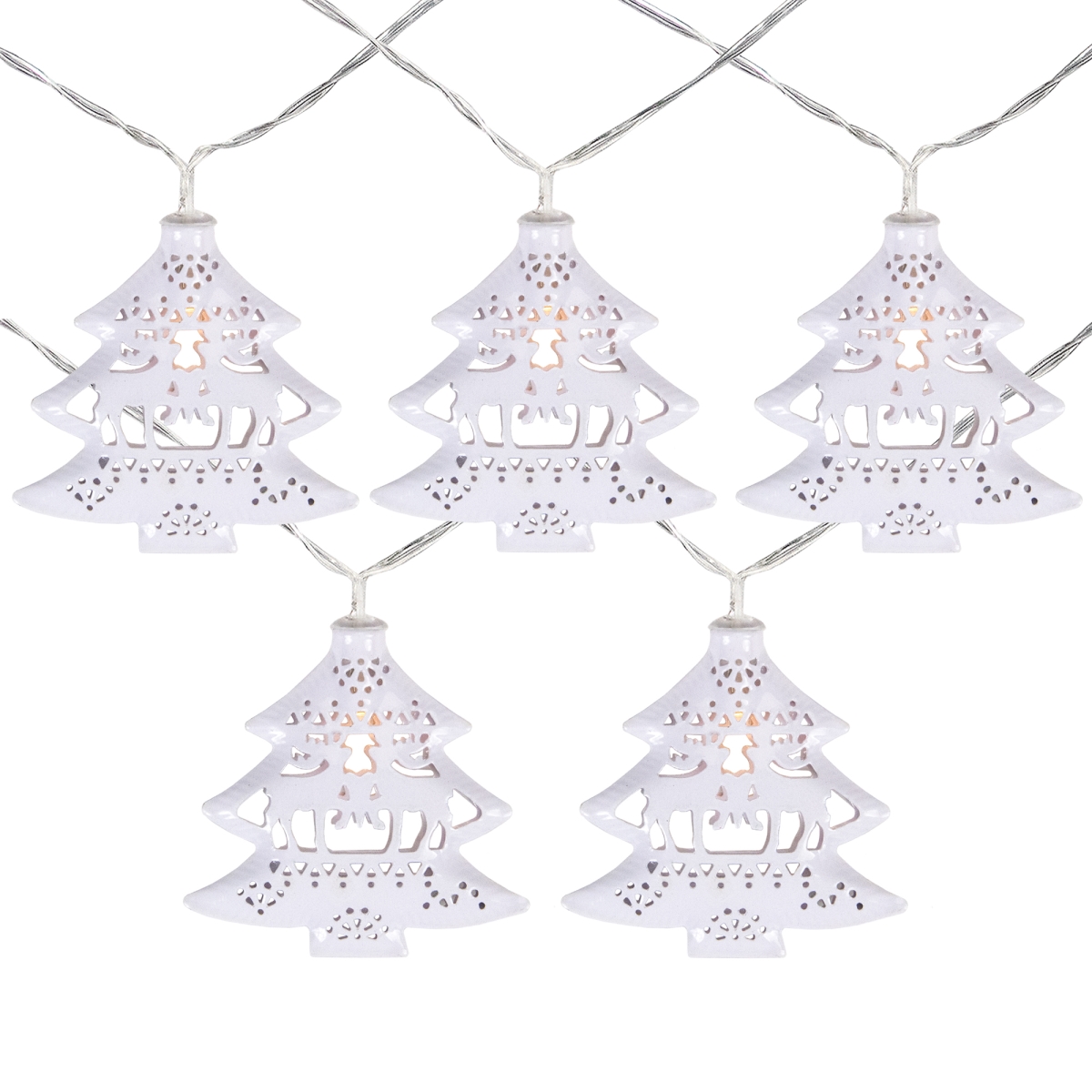 34318895 3 ft. Clear Wire Battery Operated LED Warm White Christmas Tree Light with Deer - Set of 10