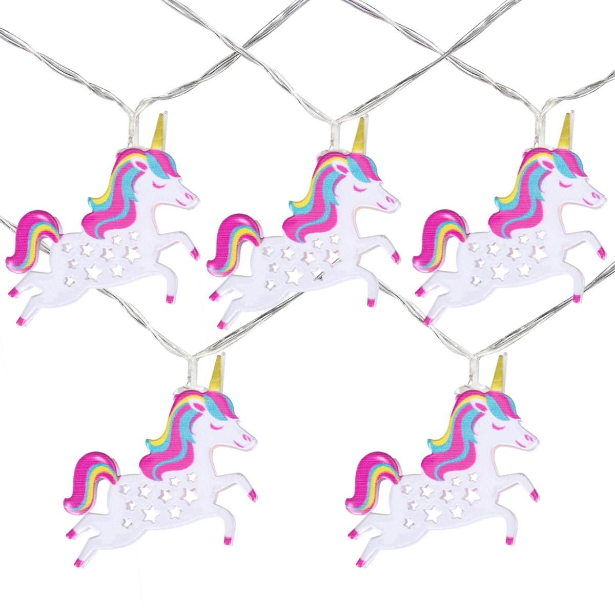 34318897 3 ft. Clear Wire Battery Operated LED Warm White Unicorn Christmas Light - Set of 10