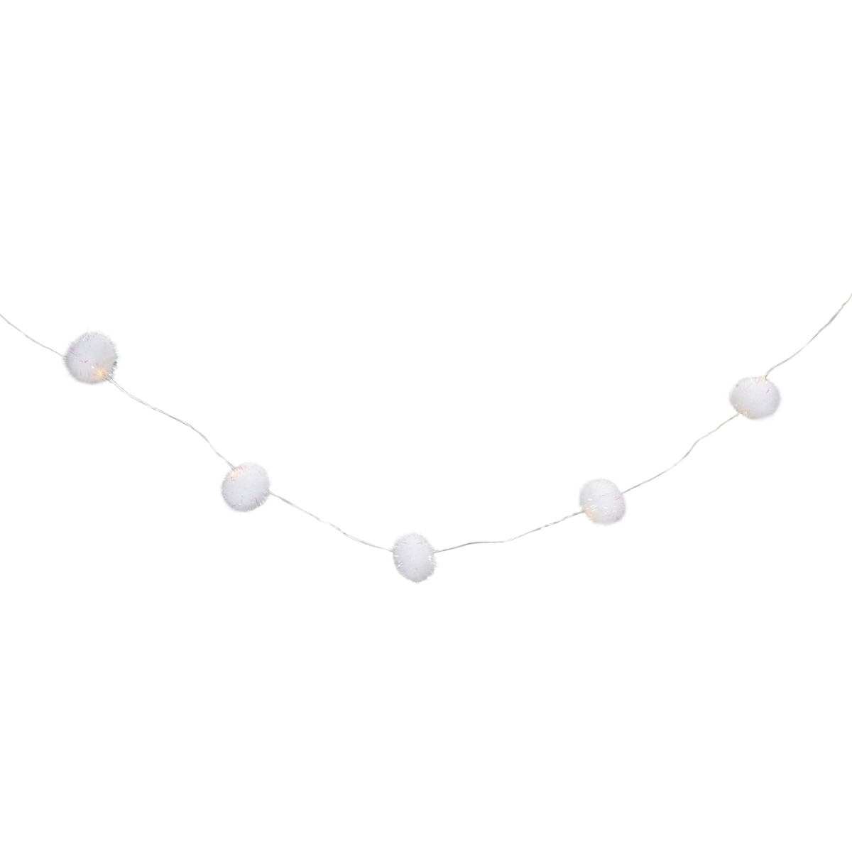34318903 4.5 ft. Clear Wire Battery Operated LED Warm White Tinsel Pop Ball Christmas Light - Set of 15