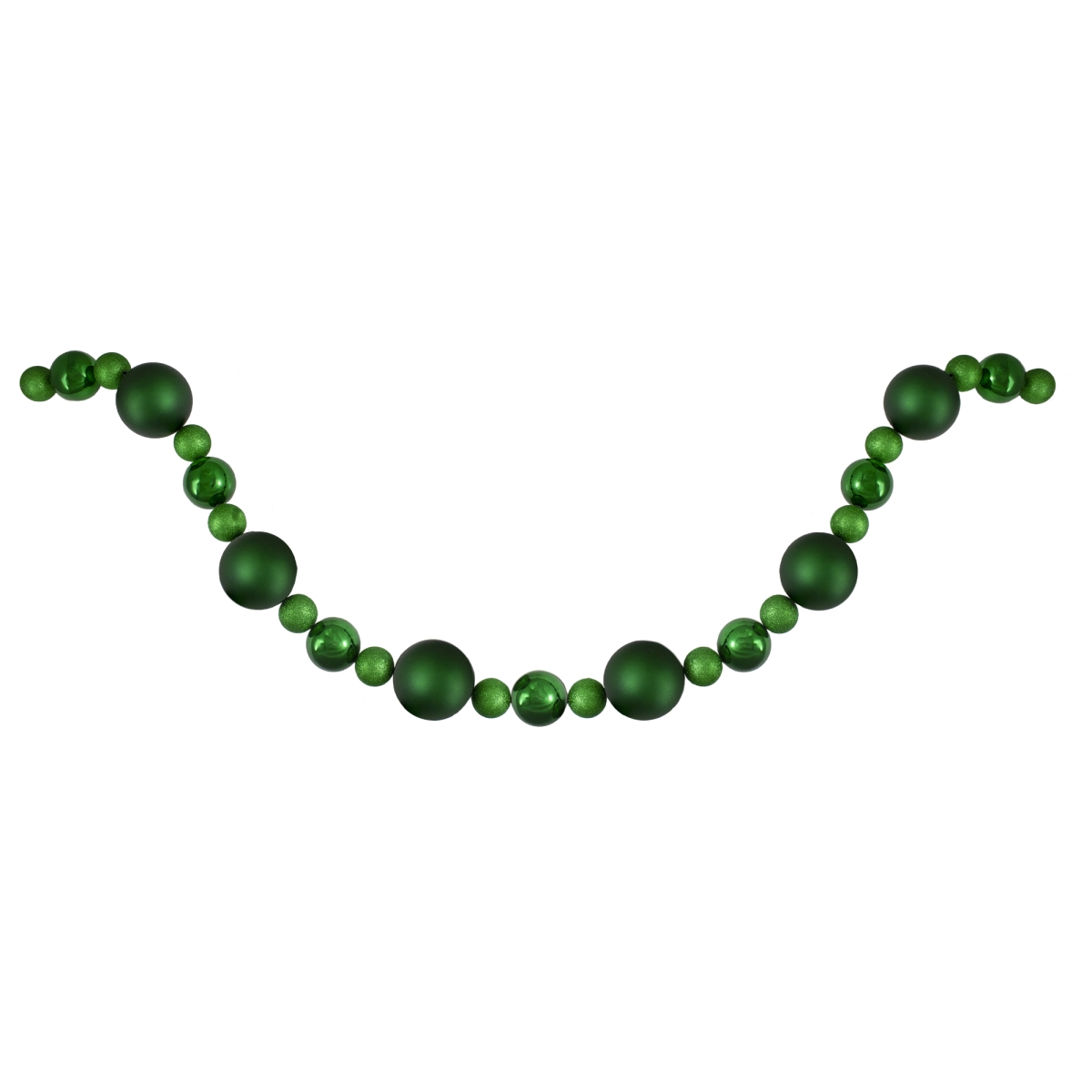 6 ft. Unlit Green Shatterproof Ball Artificial Christmas Garland