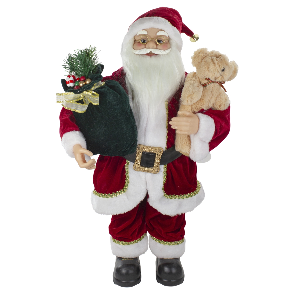 Picture of NorthLight 34316607 2 ft. Standing Santa Christmas Figure with a Plush Bear