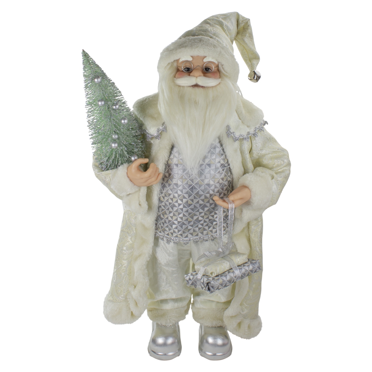 Picture of NorthLight 34316613 2 ft. Standing Santa Christmas Figure Carrying a Green Pine Tree