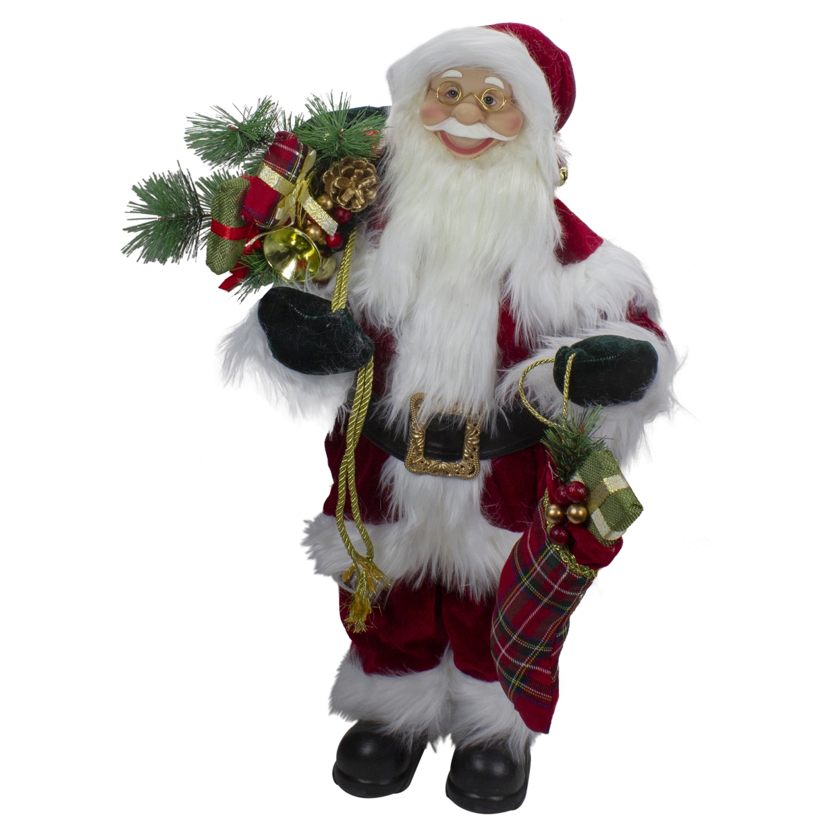 Picture of NorthLight 34316616 2 ft. Standing Santa Christmas Figure with Presents