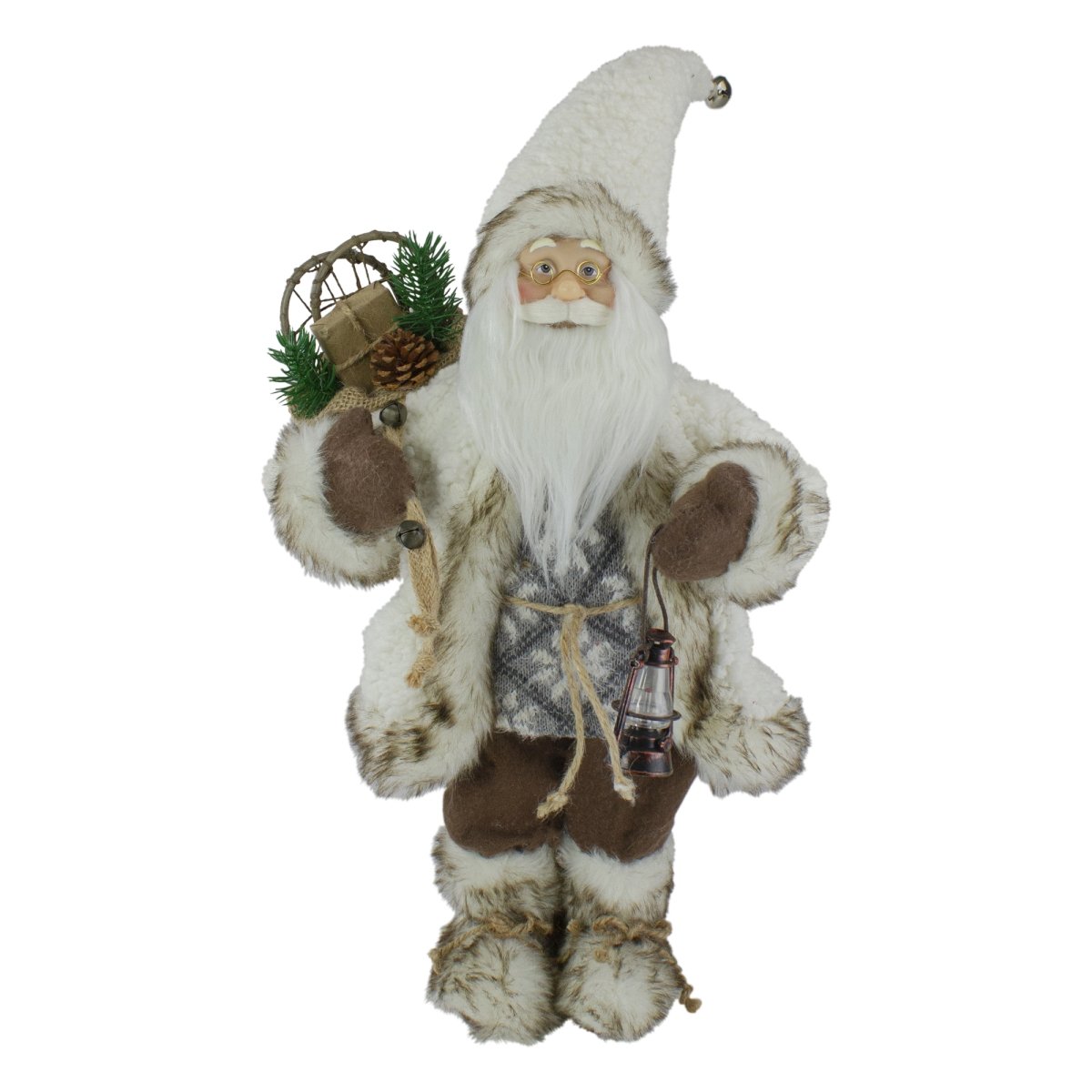 Picture of Northlight 34316617 12 in. Standing Snow Lodge Santa Christmas Figure with A Lantern