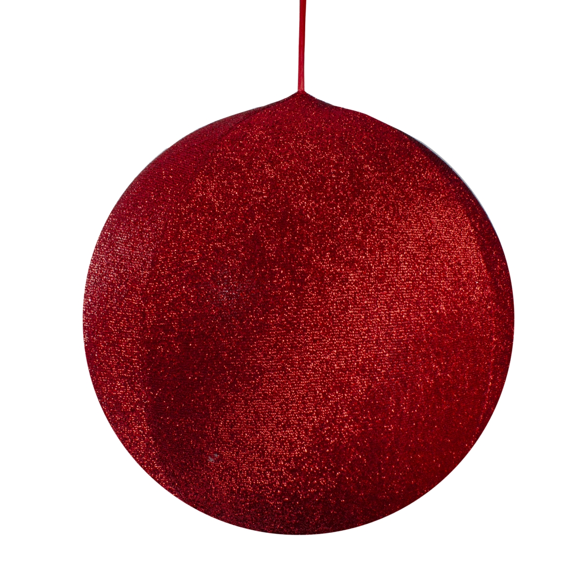 34314427 19.5 in. Tinsel Inflatable Christmas Ball Ornament Outdoor Decoration, Red -  NorthLight