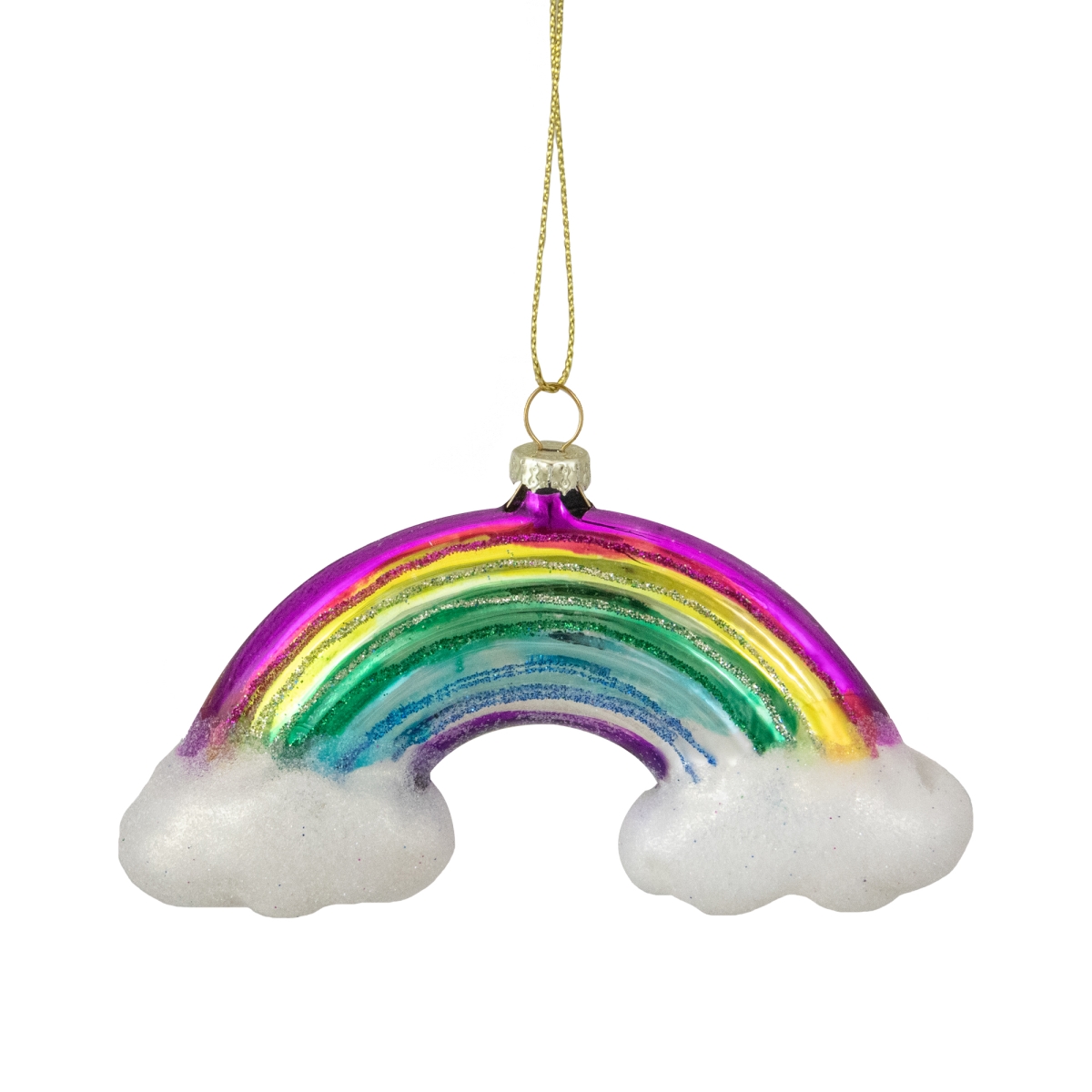 34294719 4.75 in. Glass Rainbow & Clouds Christmas Ornament