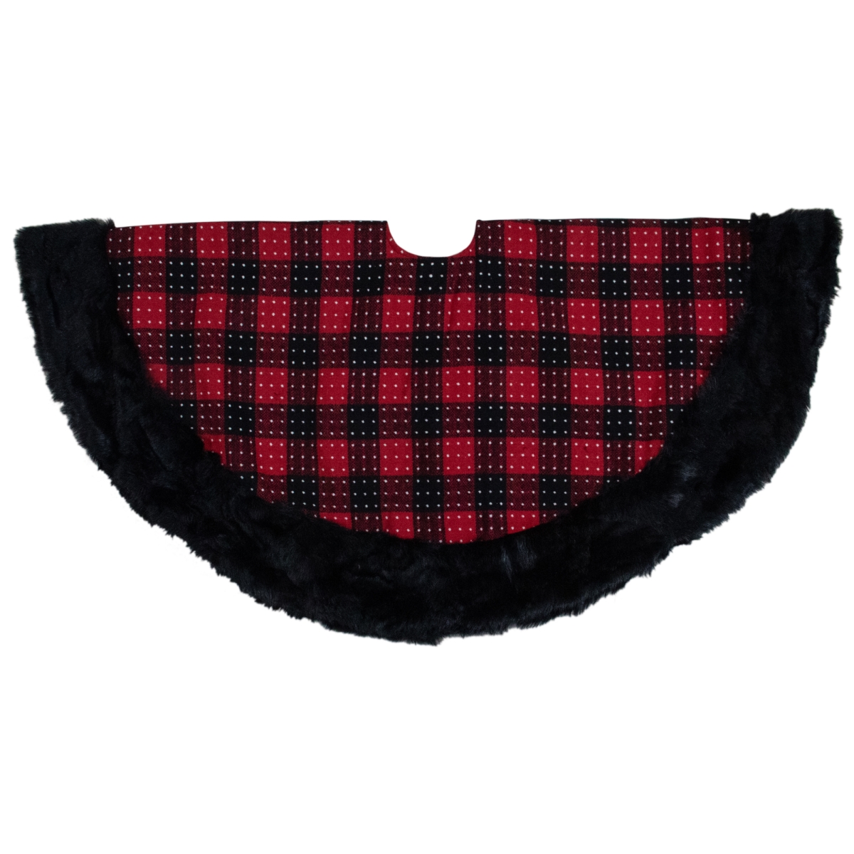 34316564 48 in. Plaid with Polka Dots Christmas Tree Skirt, Red & Black -  NorthLight