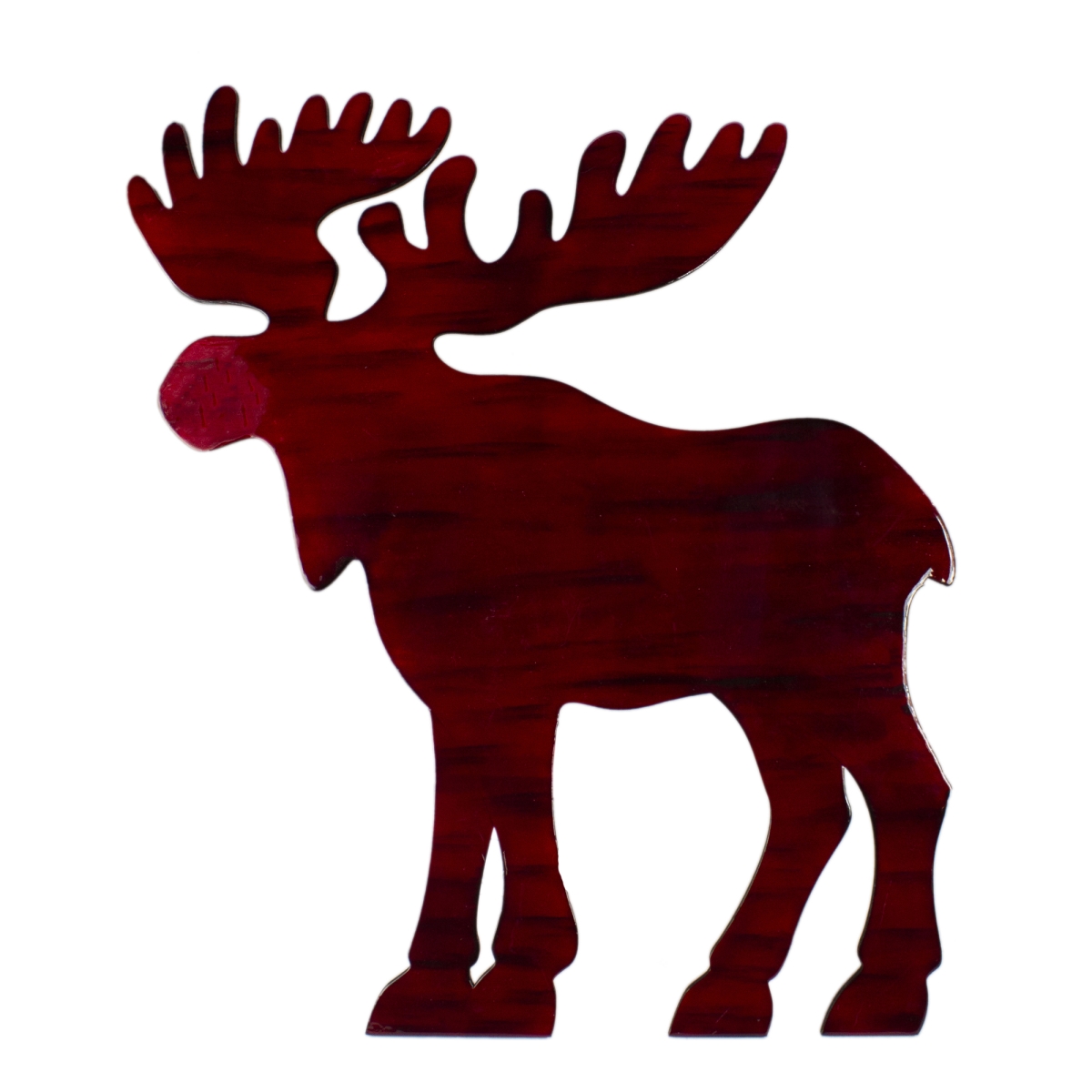 34315047 25.5 in. Stained Standing Moose Christmas Tabletop Decor, Red & Black