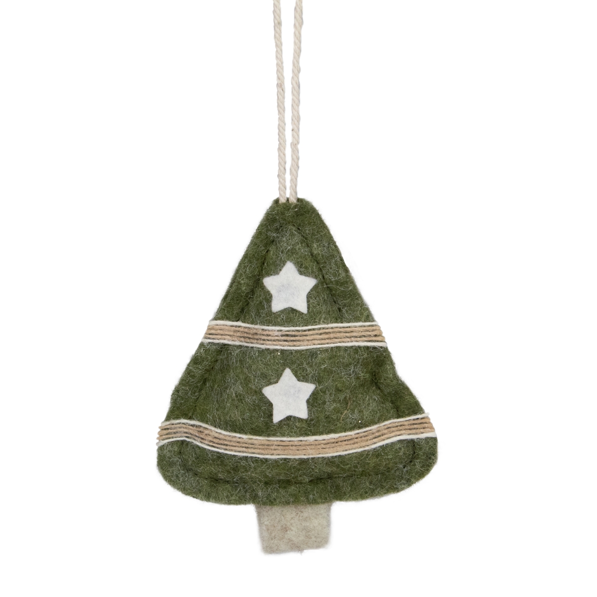 34308680 4.5 in. Green Tree Shaped Plush Christmas Ornament