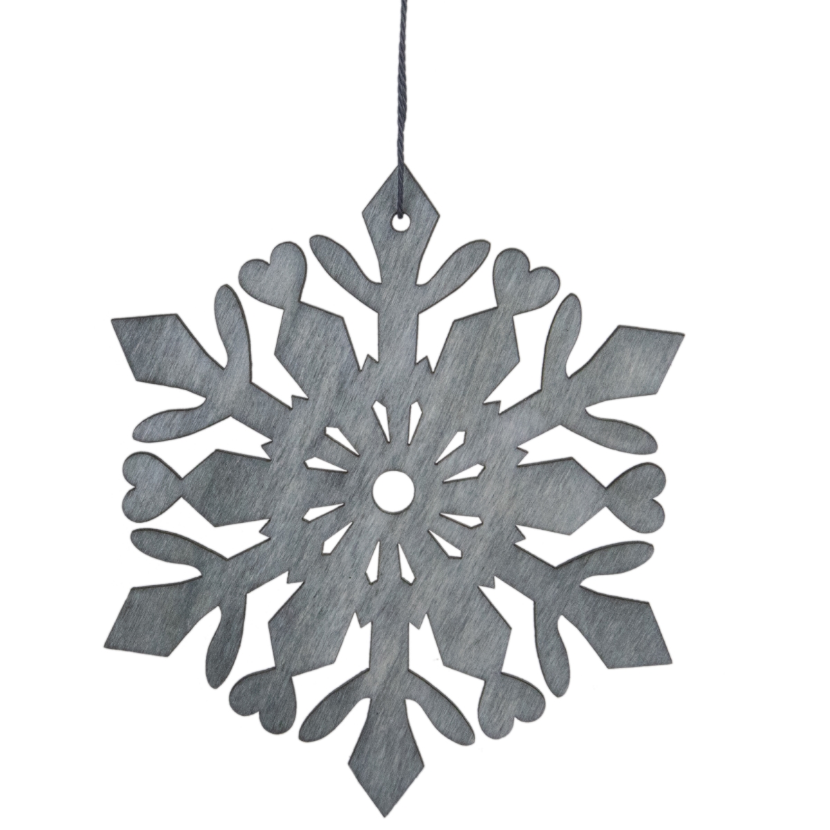 34686224 4.75 in. Snowflake Hanging Christmas Ornament, Gray