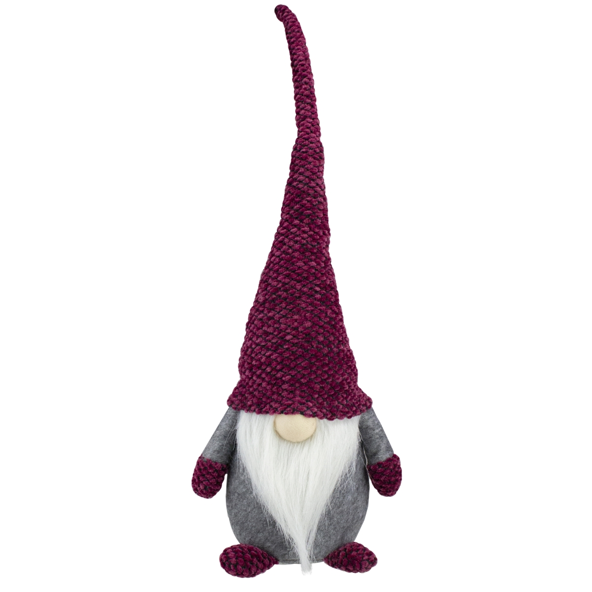 20.5 in. Sitting Gnome Christmas Tabletop Decor, Red & Gray