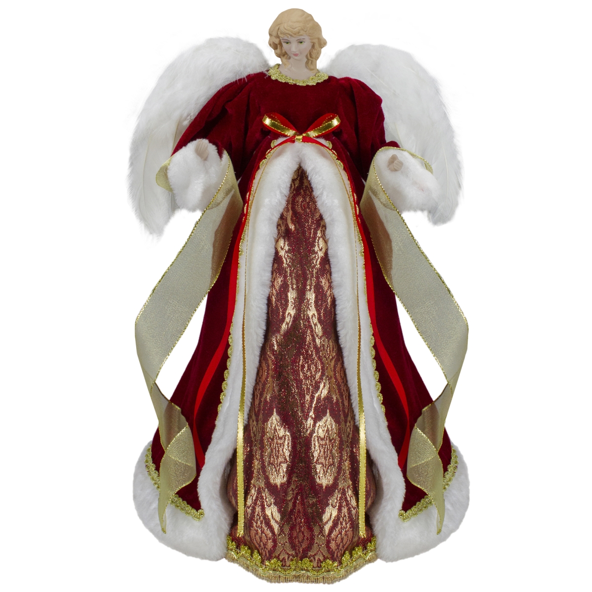 34308689 18 in. Red & Gold Angel Dress Christmas Tree Topper -  NorthLight