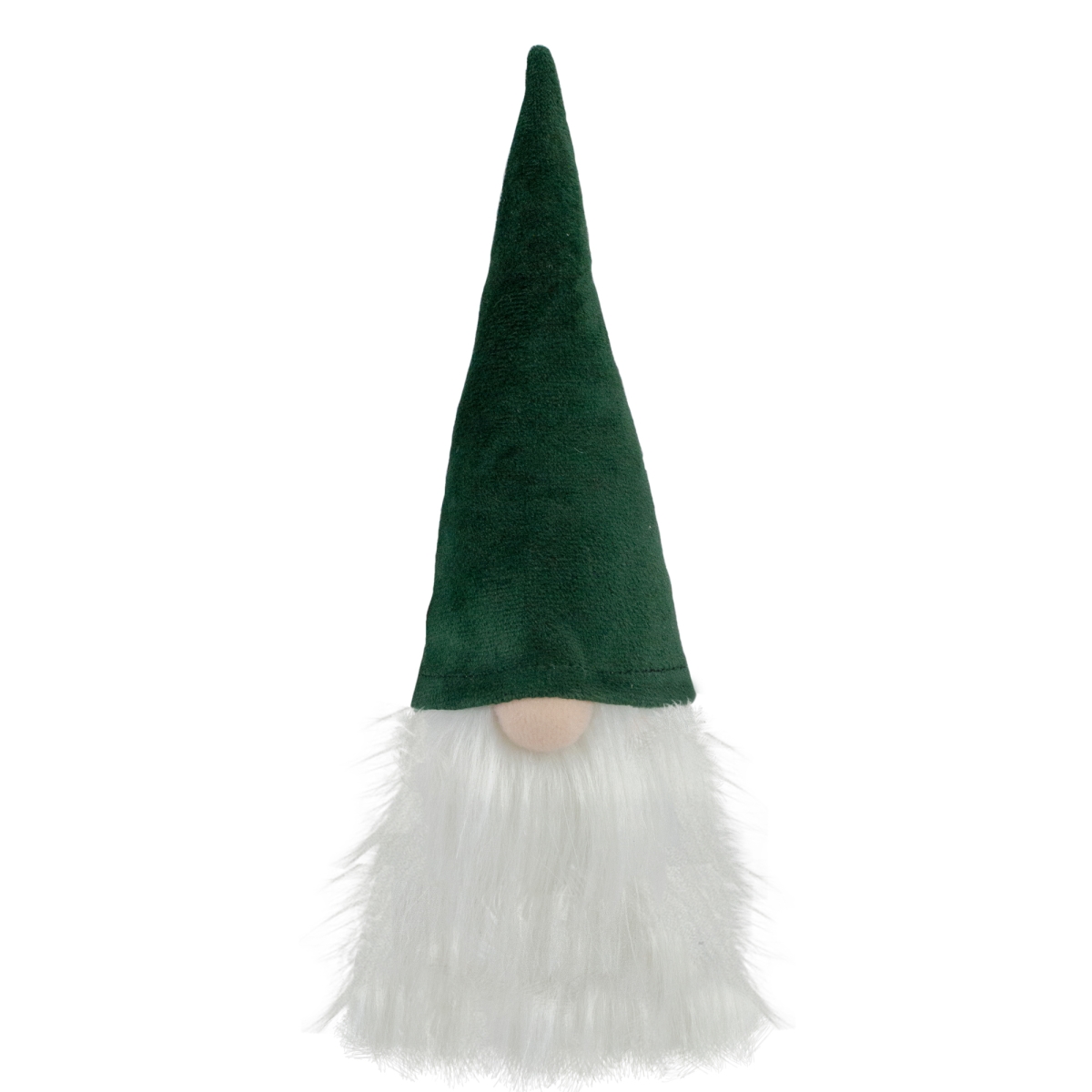 34316572 8 in. Gnome Head Christmas Decoration, Dark Green & White