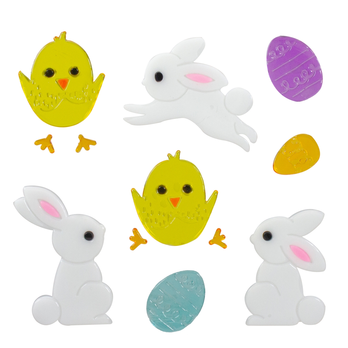 Picture of NorthLight 34316525 7.75 x 7.75 in. Bunnies & Chicks Easter Spring Gel Window Clings