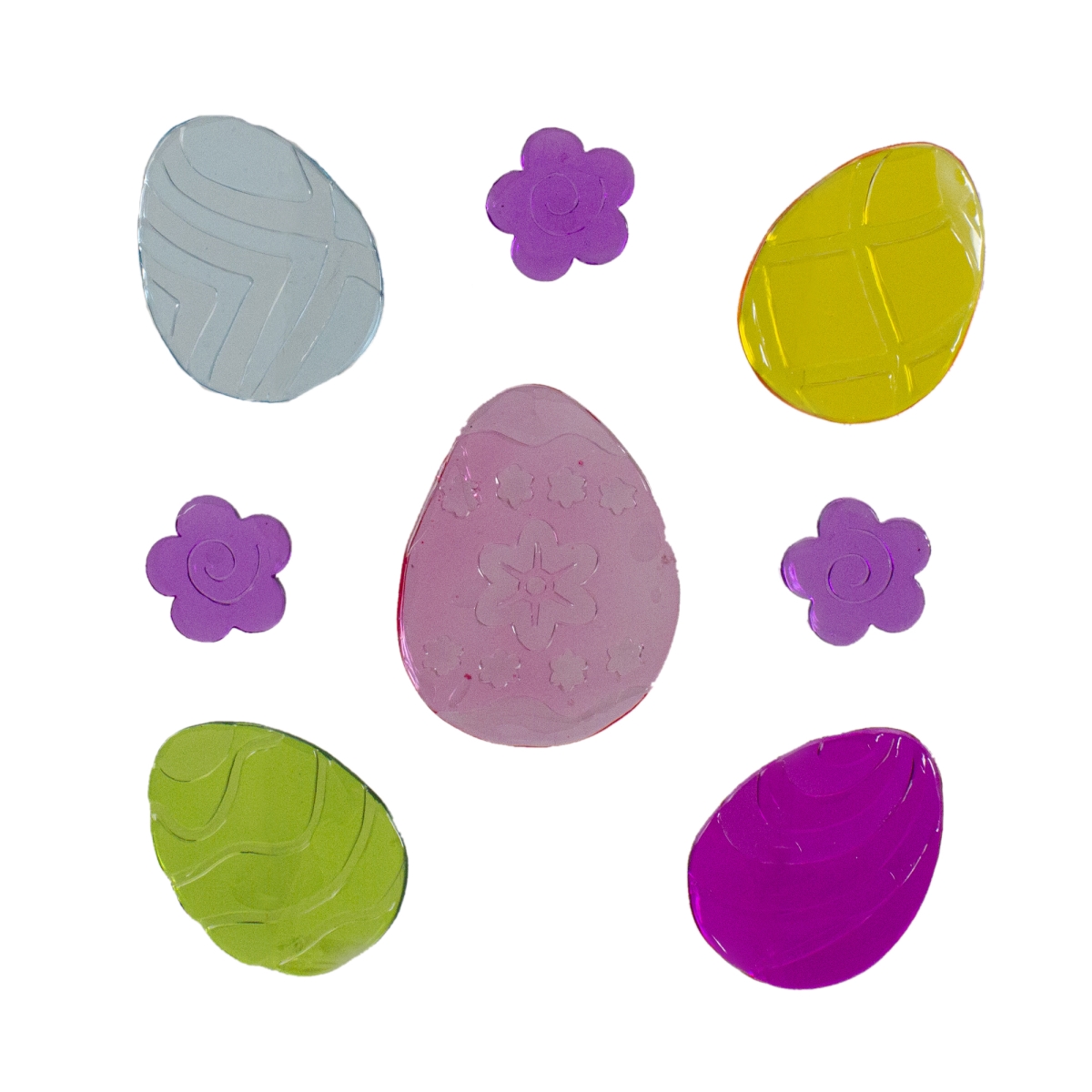 Picture of NorthLight 34316527 7.75 x 7.75 in. Easter Egg Spring Gel Window Clings&#44; Yellow & Purple