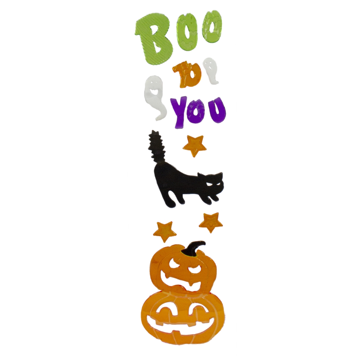 Picture of NorthLight 34316541 6 x 19.5 in. Boo To You Halloween Gel Window Clings&#44; Green & Orange