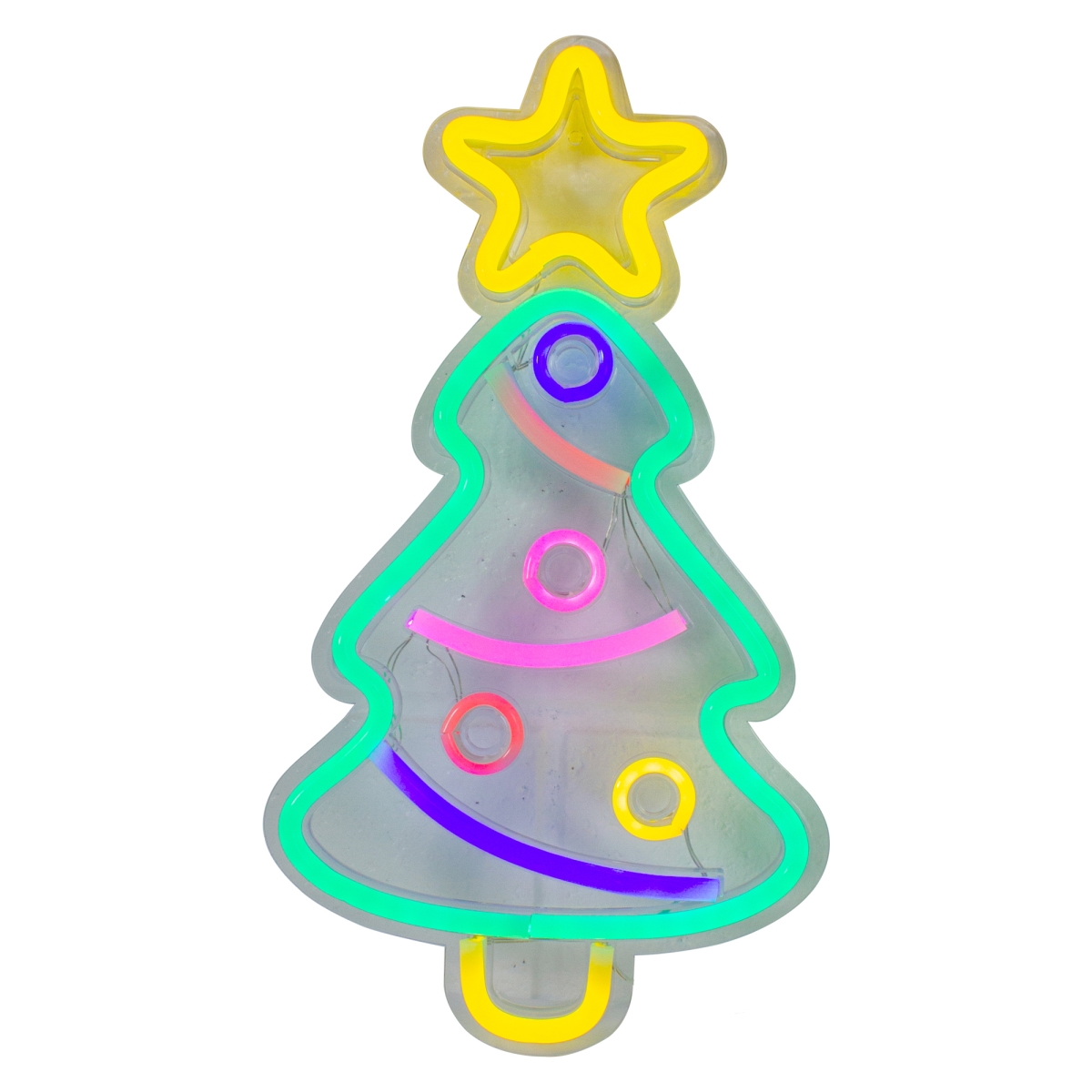 15 in. LED Lighted Neon Christmas Tree Wall Sign