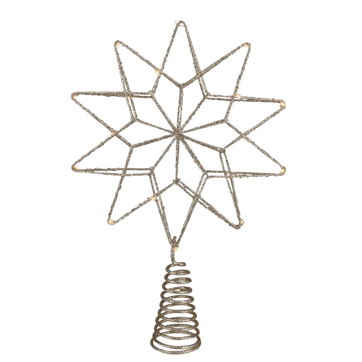 34314451 12 in. LED Lighted Gold Glittered Geometric Star Christmas Tree Topper - Warm White Lights -  NorthLight