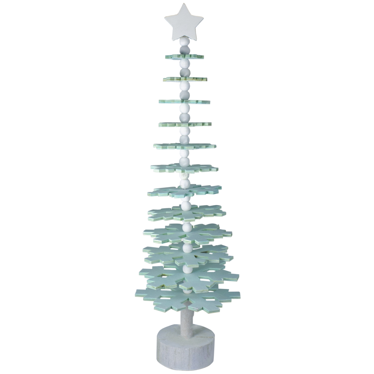34300493 23 in. Snowflake Cutout Christmas Tree with Star Table Top Decor, Blue