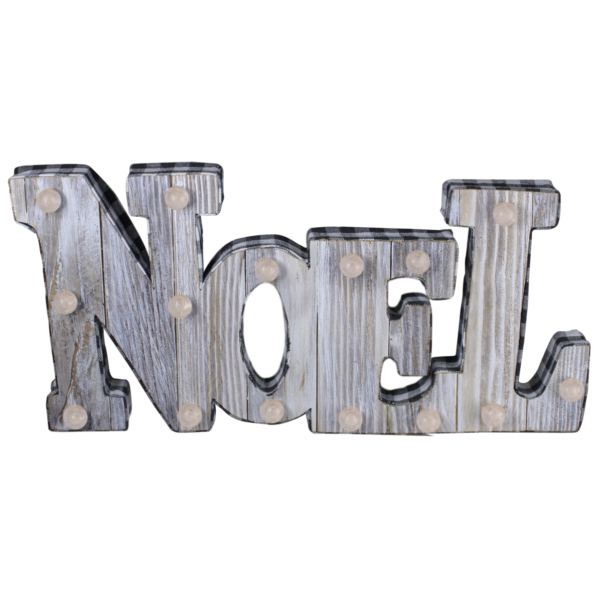 34300497 47 in. Lighted 3D Wooden NOEL Christmas Table Top Decor